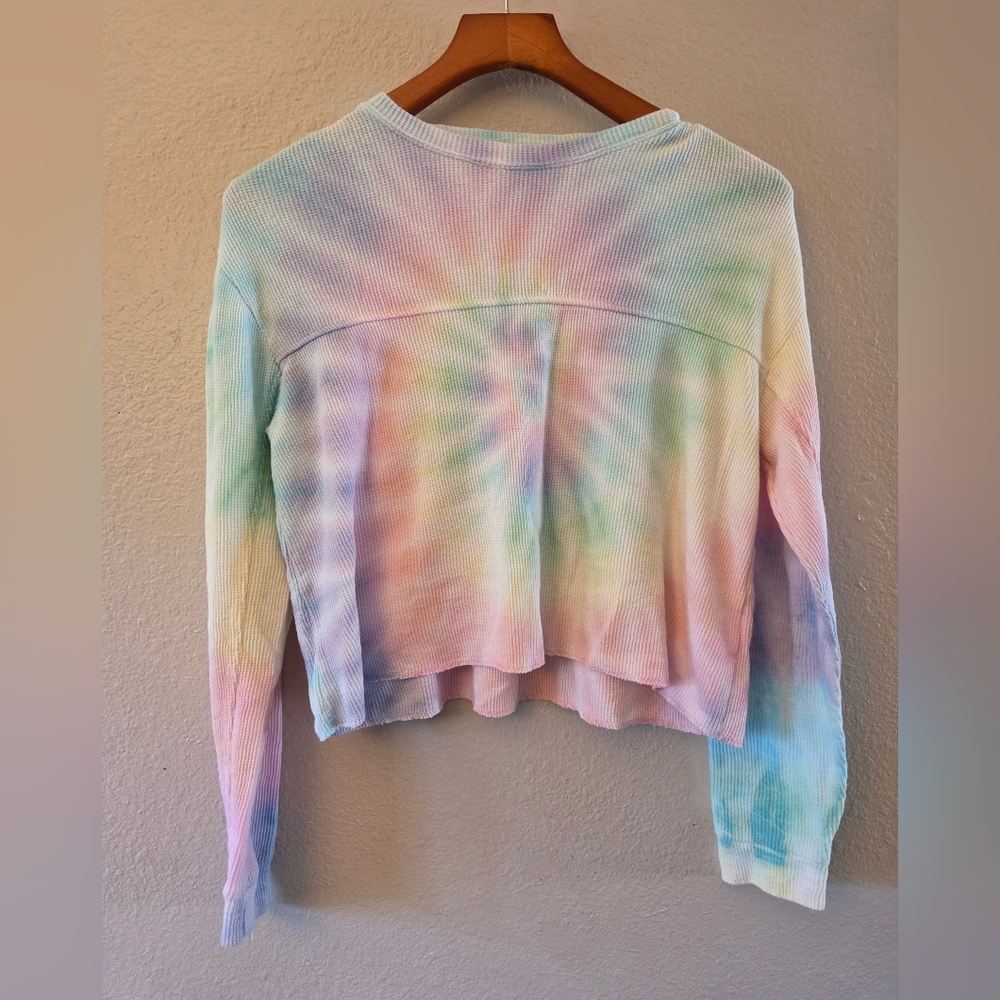 Vibrant Tie-Dye Long Sleeve Tee Spring Cozy Whimsical Boho Hippie